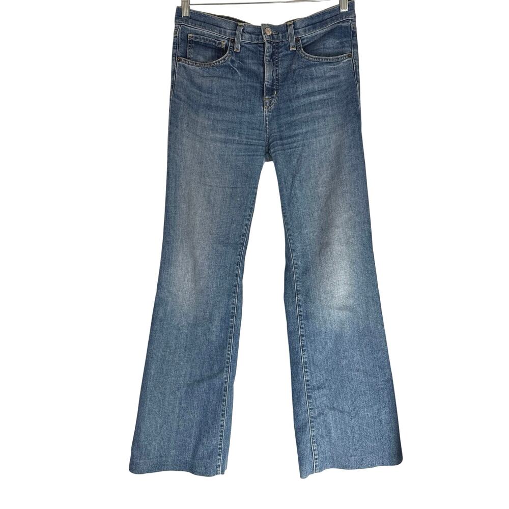 Nili Lotan Celia Jeans Wide-Leg Bootcut Medium Wash Womens Size 28